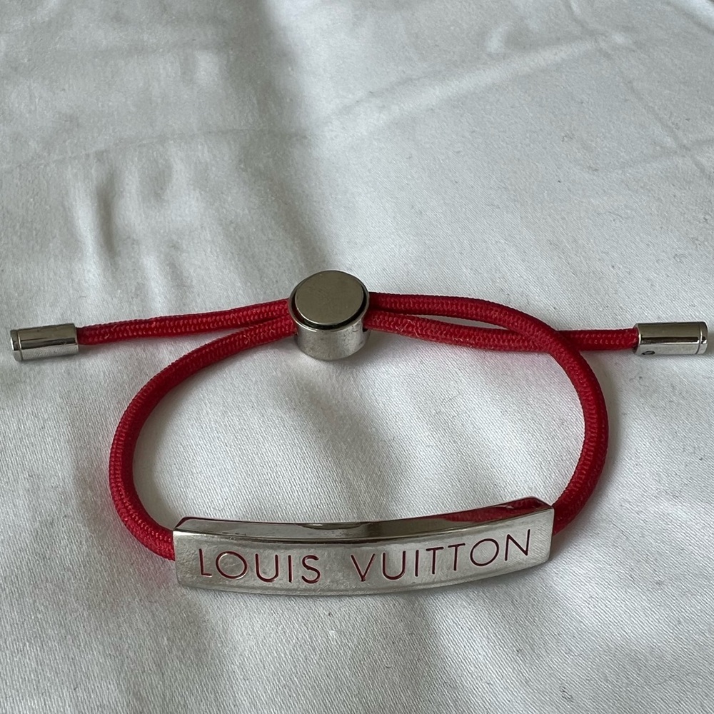 Louis Vuitton Red and Silver Bracelet